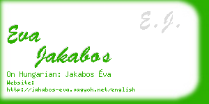 eva jakabos business card